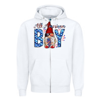 White All American boy with gnome Zipper Hoodie - HowdyJamesFarm