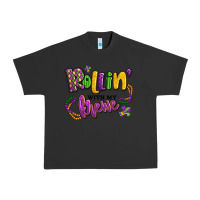 Pigment Black rollin' with my krewe mardi gras Urban Heavy Tee - LillyAllenDesigns