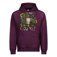 Mauve Wine summer down cowboy Urban Hoodie - CowhideDigitalArt