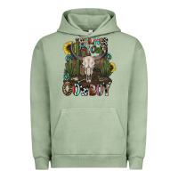 Pigment Oil Green summer down cowboy Urban Hoodie - CowhideDigitalArt