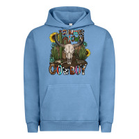 Pigment Pebble Blue summer down cowboy Urban Hoodie - CowhideDigitalArt