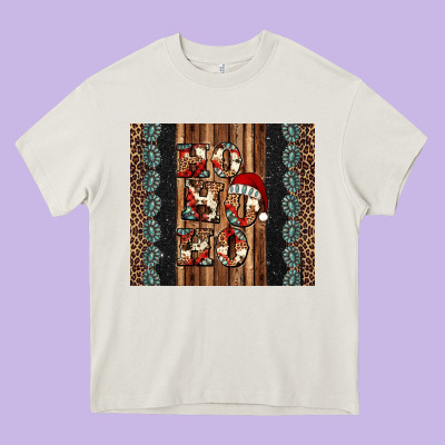 Ho Ho Ho Western Christmas Heavy Core Tee Designed By Jasminsmagicworld