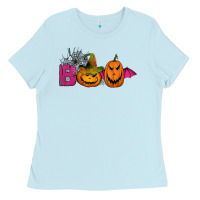 Baby Blue boo pumpkins Ladies Tee - Jasminsmagicworld