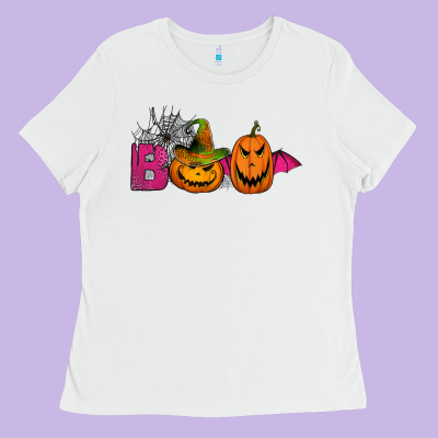 Boo Pumpkins Ladies Tee Designed By Jasminsmagicworld