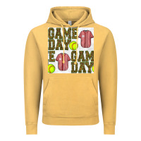 Vintage Mustard softball uniform game day seamless pattern Vintage Hoodie - BundleAndBundleShop