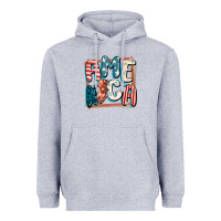 Heather Grey America with lightning bolt 4th of july Heavyweight Hoodie - FaDigitalArtStudio