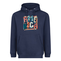 Navy America with lightning bolt 4th of july Heavyweight Hoodie - FaDigitalArtStudio