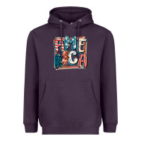 Plum America with lightning bolt 4th of july Heavyweight Hoodie - FaDigitalArtStudio
