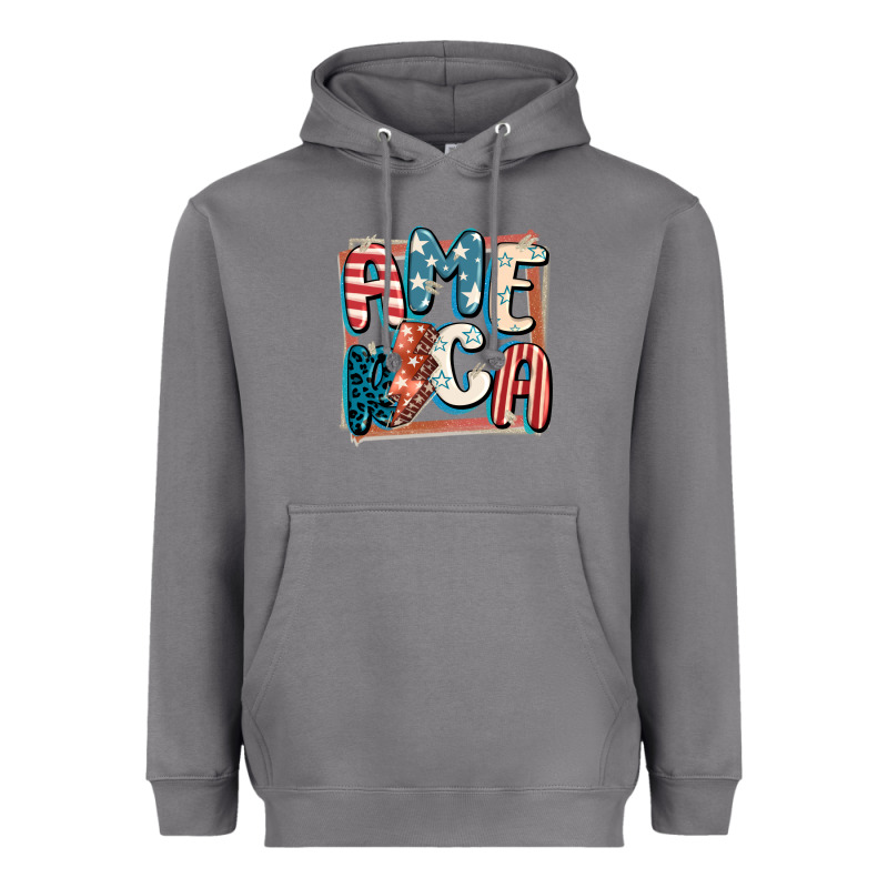 America With Lightning Bolt 4th Of July Heavyweight Hoodie by FaDigitalArtStudio | Teevron