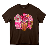 Chocolate Brown breast cancer coffee cups Heavy Core Tee - NancyCooperArtShop