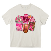 Cream breast cancer coffee cups Heavy Core Tee - NancyCooperArtShop