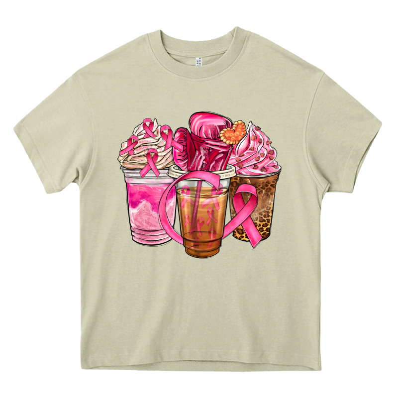 Breast Cancer Coffee Cups Heavy Core Tee by NancyCooperArtShop | Teevron