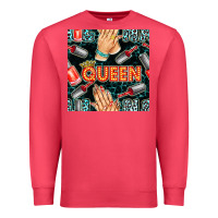 Cardinal nail queen hand and polish with lights and leopard seamless pattern bb Premium Sweatshirt - BundleAndBundleShop