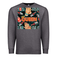 Charcoal Heather nail queen hand and polish with lights and leopard seamless pattern bb Premium Sweatshirt - BundleAndBundleShop