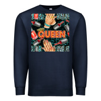 Navy nail queen hand and polish with lights and leopard seamless pattern bb Premium Sweatshirt - BundleAndBundleShop