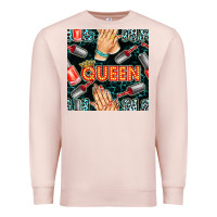 Pale Pink nail queen hand and polish with lights and leopard seamless pattern bb Premium Sweatshirt - BundleAndBundleShop