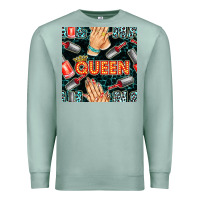 Seafoam nail queen hand and polish with lights and leopard seamless pattern bb Premium Sweatshirt - BundleAndBundleShop