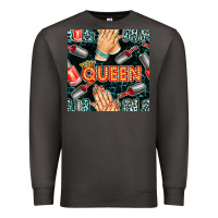 Smoke nail queen hand and polish with lights and leopard seamless pattern bb Premium Sweatshirt - BundleAndBundleShop