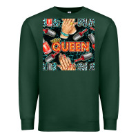 Sports Green nail queen hand and polish with lights and leopard seamless pattern bb Premium Sweatshirt - BundleAndBundleShop