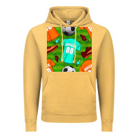Vintage Mustard soccer ball uniform and shoes seamless pattern Vintage Hoodie - BundleAndBundleShop