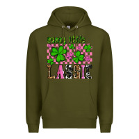 Army Green St. Patrick's Day Sassy little lassie Premium Hoodie - OliviaCreatesArt