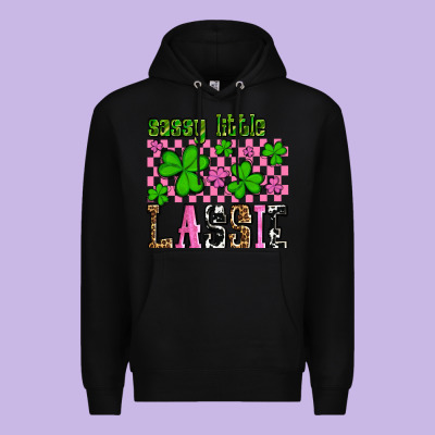 St. Patrick's Day Sassy Little Lassie Premium Hoodie Designed By Oliviacreatesart