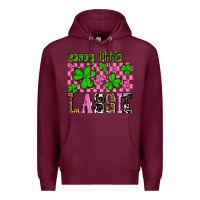 Burgundy St. Patrick's Day Sassy little lassie Premium Hoodie - OliviaCreatesArt