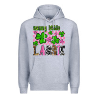 Heather Grey St. Patrick's Day Sassy little lassie Premium Hoodie - OliviaCreatesArt