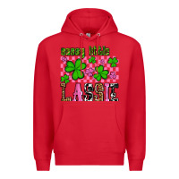Red St. Patrick's Day Sassy little lassie Premium Hoodie - OliviaCreatesArt
