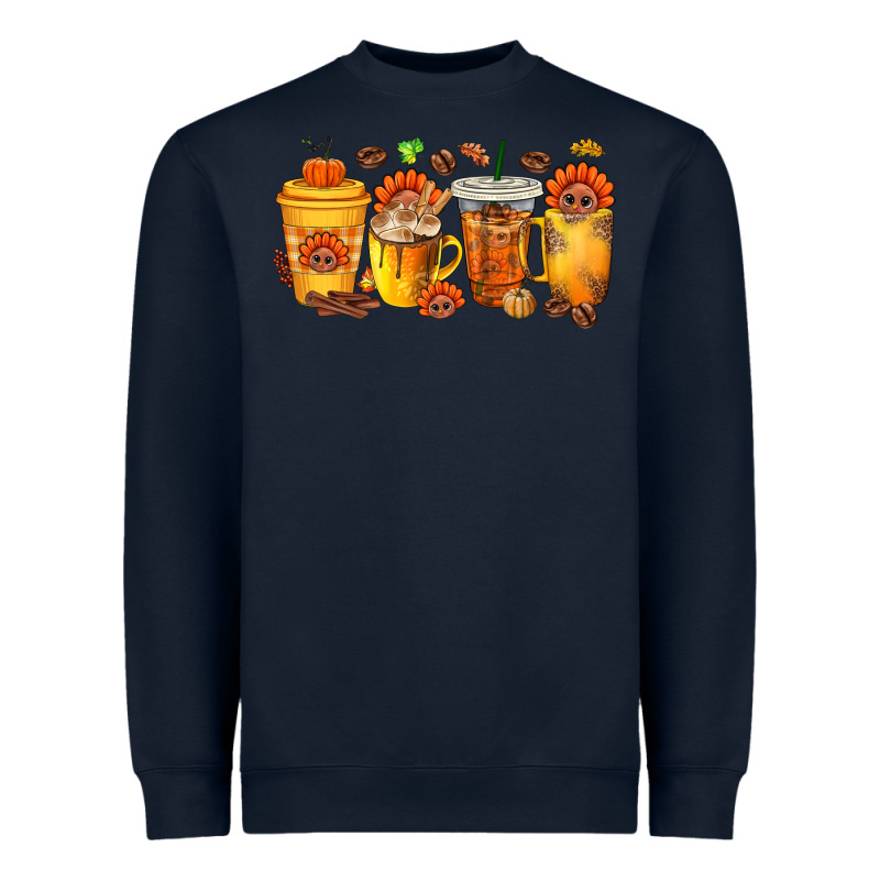 Thanksgiving Coffee Cups Heavyweight Sweatshirt by texasbilliewilder | Teevron