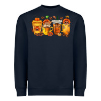 Navy Thanksgiving Coffee Cups Heavyweight Sweatshirt - texasbilliewilder