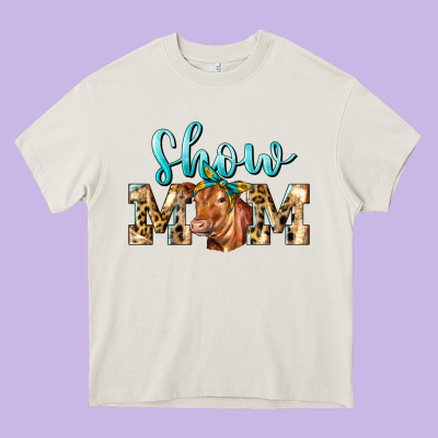 Western Show Mom Red Angus Heavy Core Tee Designed By Lillyallendesigns