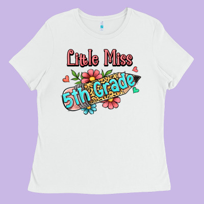Little Miss Fifth Grade Ladies Tee Designed By Jasminsmagicworld