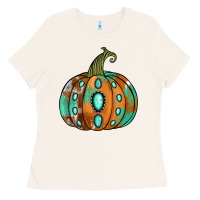 Bone western cowhide turquoise pumpkin Ladies Tee - Jasminsmagicworld