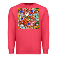 Cardinal christmas coffee cups ornaments and lights with diamond plaid seamless Premium Sweatshirt - BundleAndBundleShop