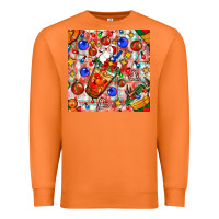 Carrot christmas coffee cups ornaments and lights with diamond plaid seamless Premium Sweatshirt - BundleAndBundleShop