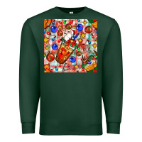 Sports Green christmas coffee cups ornaments and lights with diamond plaid seamless Premium Sweatshirt - BundleAndBundleShop