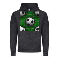 Vintage Black soccer ball with goal nets seamless pattern Vintage Hoodie - BundleAndBundleShop