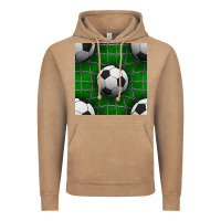 Vintage Coffee soccer ball with goal nets seamless pattern Vintage Hoodie - BundleAndBundleShop