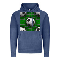 Vintage Denim soccer ball with goal nets seamless pattern Vintage Hoodie - BundleAndBundleShop