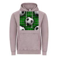 Vintage Zinc soccer ball with goal nets seamless pattern Vintage Hoodie - BundleAndBundleShop