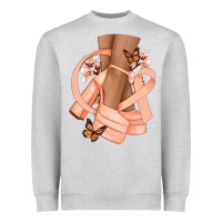 Heather Grey Cancer diva peach ribbon Heavyweight Sweatshirt - NancyCooperArtShop