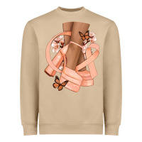 Mushroom Cancer diva peach ribbon Heavyweight Sweatshirt - NancyCooperArtShop