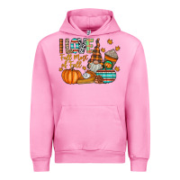 Fuchsia Pink i love fall most of fall Urban Hoodie - CowhideDigitalArt