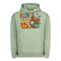 Pigment Oil Green i love fall most of fall Urban Hoodie - CowhideDigitalArt