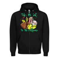 Black Take me out to the ballgame Zipper Hoodie - HowdyJamesFarm