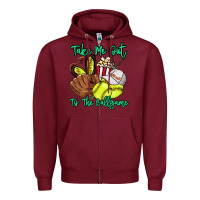 Burgundy Take me out to the ballgame Zipper Hoodie - HowdyJamesFarm