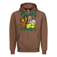 Chestnut Take me out to the ballgame Zipper Hoodie - HowdyJamesFarm