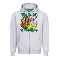 Heather Grey Take me out to the ballgame Zipper Hoodie - HowdyJamesFarm