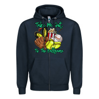 Navy Take me out to the ballgame Zipper Hoodie - HowdyJamesFarm